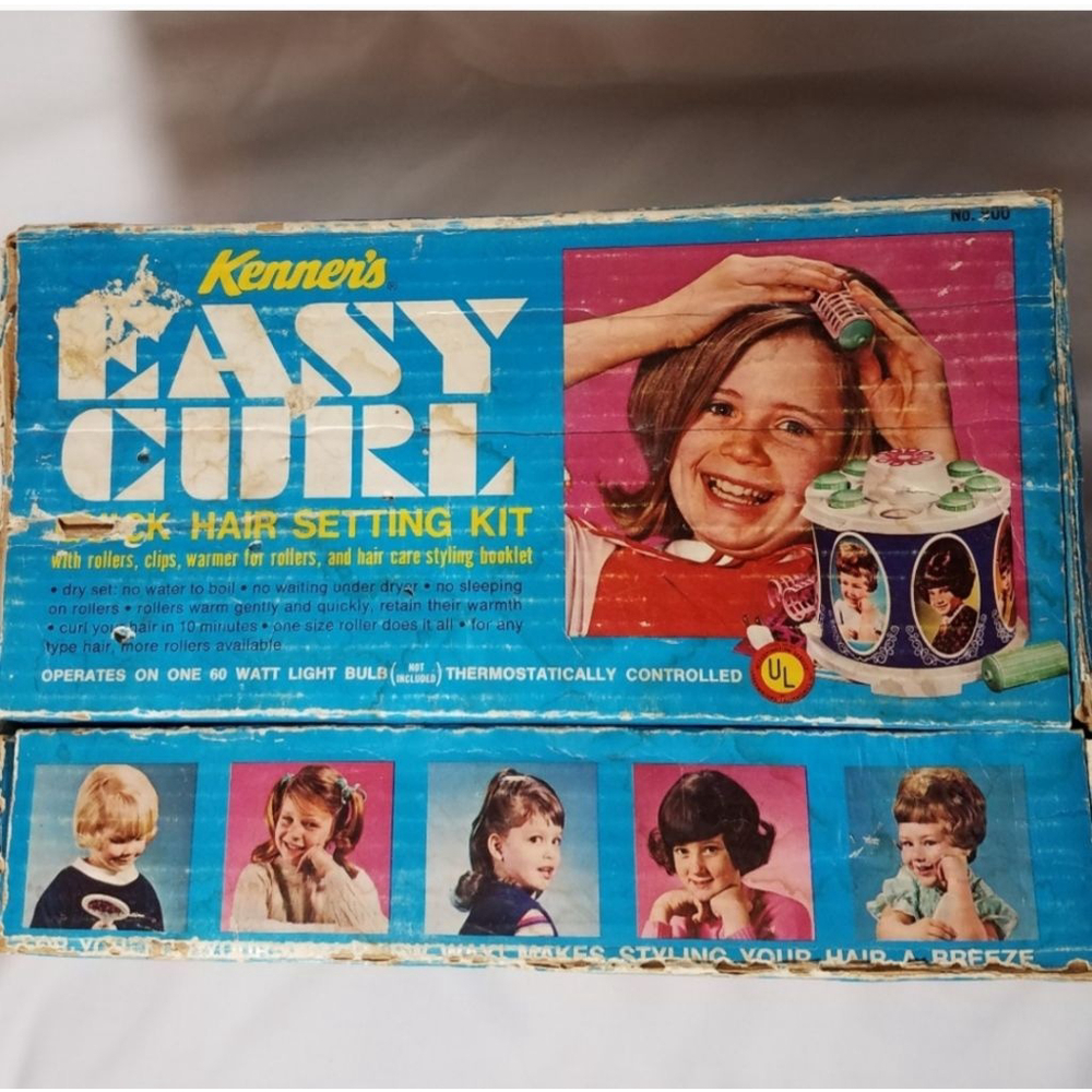 Kenner Easy Curl Set Blue Pink Hair Kit Vtg Model 900